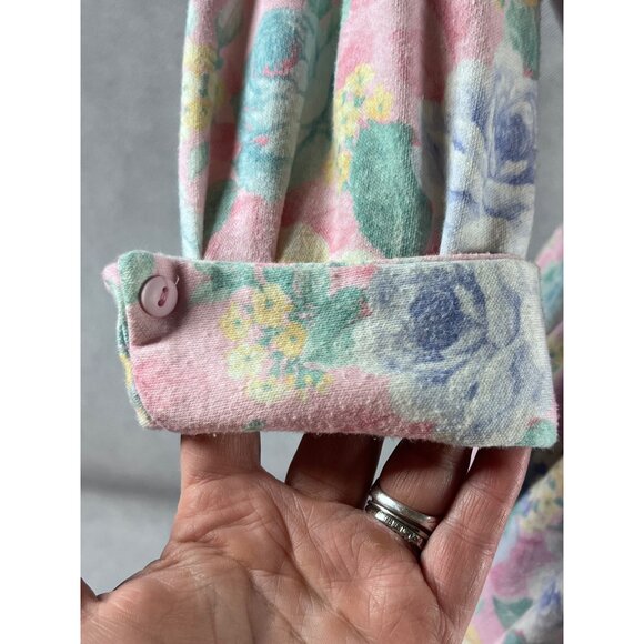 Vintage Miss Oops California  Floral Button-Down Dress With Belt Pastel Pink & B - Picture 5 of 16